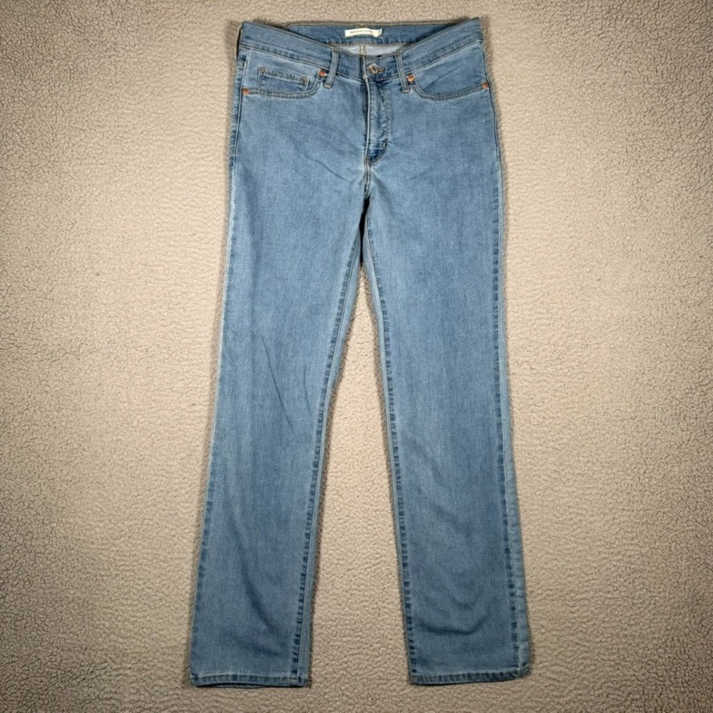 Levis Jeans Womens 31 31x31 Blue 314 Shaping Straight Denim 5 Pocket Preppy Logo